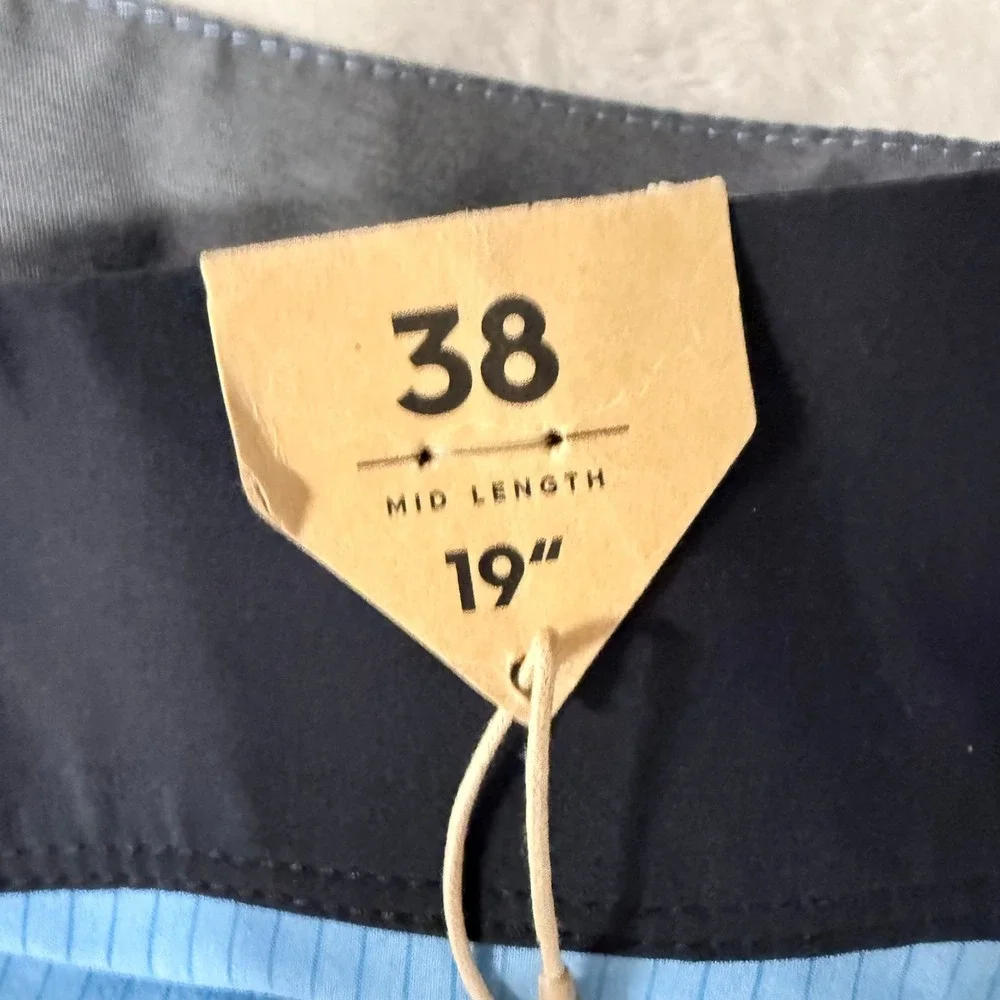 Quiksilver Highline Board Shorts Mens 38 Light Blue Black 19
